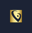 v initial abstract curve gold logo vector image