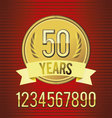 golden emblem of anniversary vector image vector image