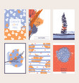 set of beautiful cards with autumn vector image vector image