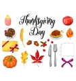 thanksgiving day set of object autumn and holiday vector image