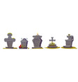 tombstone with rip inscription old texture moss vector image