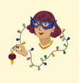 a young girl is going to celebrate the new year vector image vector image