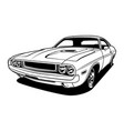 black and white muscle car vector image