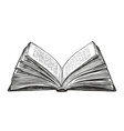 open book isolated on white background hand draw vector image