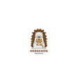 porcupine with cat cute cartoon logo vector image