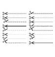 scissor dotted line set vector image vector image