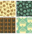 seamless patterns - hand drawn constructions vector image