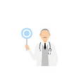 senior male doctor in white coat holding circle vector image vector image