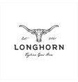 texas longhorn logo country western bull cattle vector image