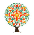 tree mandala leaf art with autumn leaves vector image