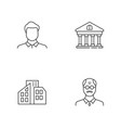business linear icons set vector image