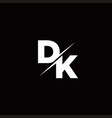 dk logo letter monogram slash with modern vector image