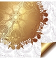 light floral background with gold ribbon vector image