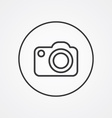 photo camera outline symbol dark on white vector image