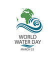 world water day greeting vector image