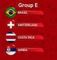 football cup group stage world tournament table vector image vector image