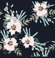 pattern with pink peony flowers and herbs vector image vector image