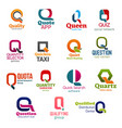 q letter corporate identity business icons vector image vector image