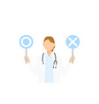 senior female doctor in white coat holding vector image vector image