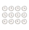 set of clocks icons for every hour of day on white vector image vector image