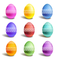set of color easter eggs vector image vector image