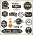 set of retro vintage coffee labels vector image