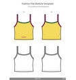 tank top fashion flat technical drawing template vector image