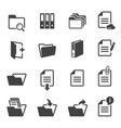 documents and folders black white glyph icons vector image