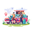 happy family traveling on the summer holiday vector image