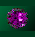laser cut round border mandala purple flowers vector image