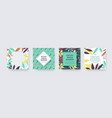 square social media banner with abstract elements vector image