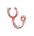 stethoscope sign icon in comic style doctor vector image