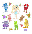 dress a cute doll with sets clothes vector image
