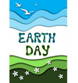 earth day greeting card template with text sky vector image vector image