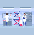 genomics scene scientists are doing research vector image