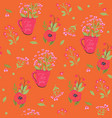 seamless pattern with flowers and hearts image vector image