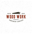 vintage carpentry logo retro styled wood works vector image