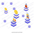 flat color modern isometric - blockchain platform vector image vector image