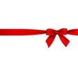 realistic red bow and ribbon on white background vector image