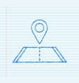 road sketch pin travel icon location pin sign vector image vector image