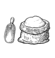 sack with whole flour hand drawn sketch style vector image