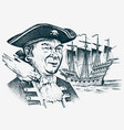 sea pirate portrait of the seaman hook against vector image