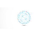 abstract blue wire frame with colorful dots vector image