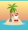 summer holiday vacation with santa claus vector image