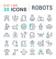 set line icons robots vector image