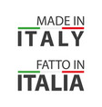 two simple symbols made in italy vector image