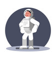 woman cosmonaut in helmet standing vector image