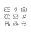 doodle multimedia icons vector image