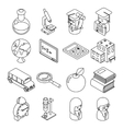 education and school isometric 3d line icons vector image vector image