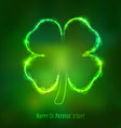 irish shamrock for st patricks day on dark green vector image